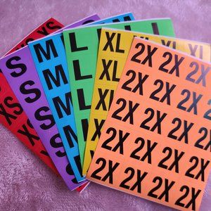 240 Color Coded Clothing Label Stickers 1"x1"